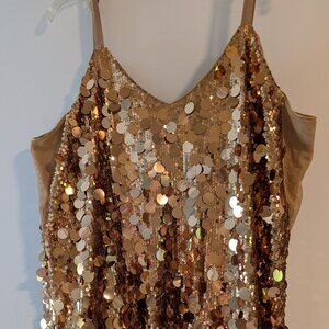 Torrid Gold Bronze Sequin Sparkly Tank Top